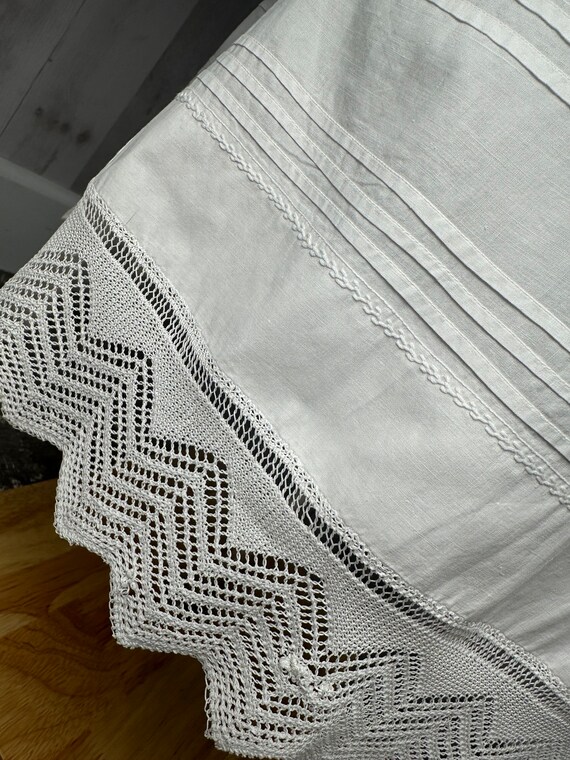 1910s Edwardian Petticoat~Antique Tiered White Cr… - image 2