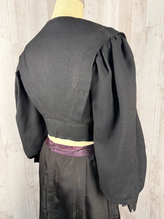 1800s Victorian Edwardian Inky Black Wool Pigeon … - image 3