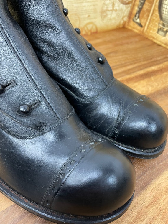 1910s Mens True Edwardian Antique Button Boots Shoes … Gem