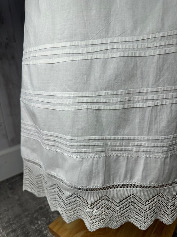 1910s Edwardian Petticoat~Antique Tiered White Cr… - image 9