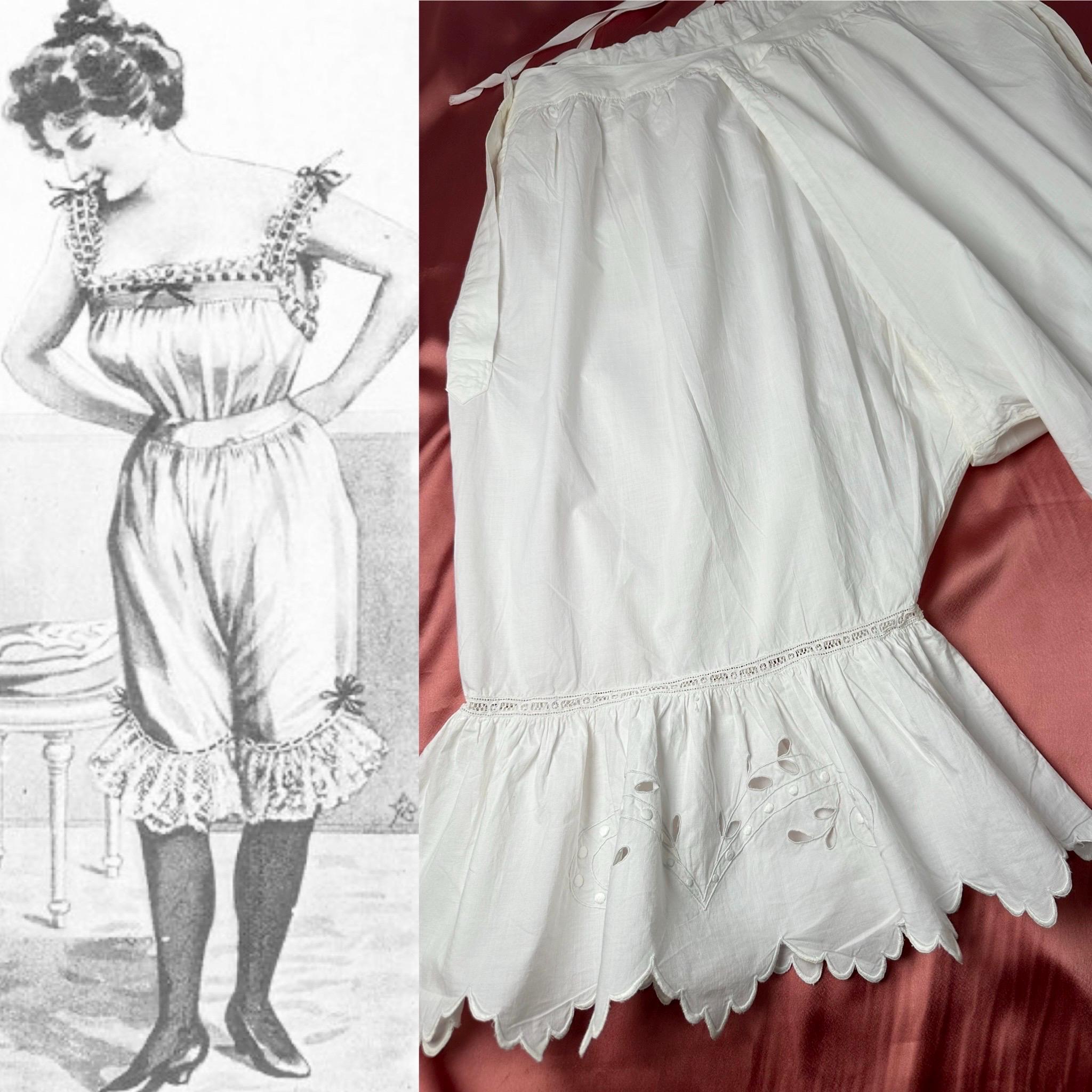 1910s Edwardian Wedding Bloomersantique White Crisp Cotton 