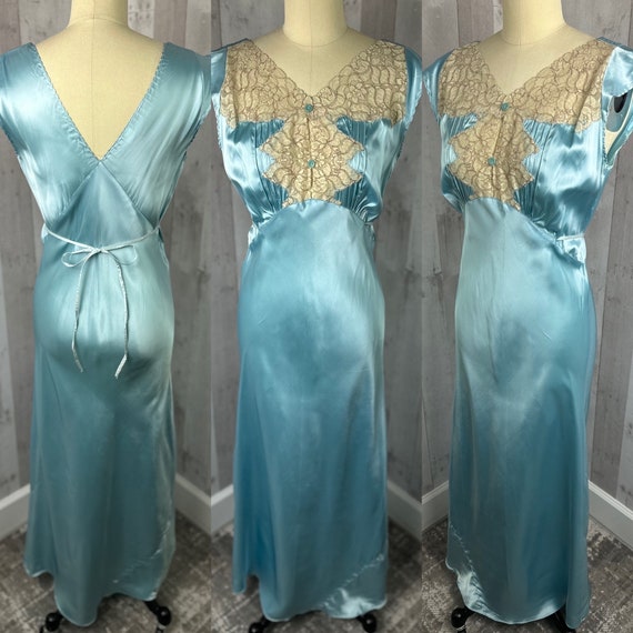 1920s Antique Satin Nightgown Art Deco Hollywood … - image 2