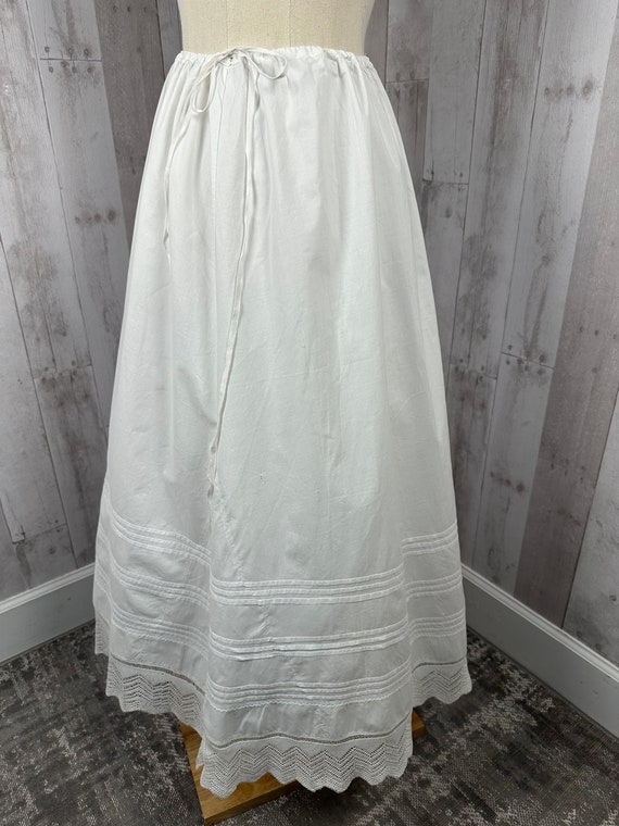 1910s Edwardian Petticoat~Antique Tiered White Cr… - image 6