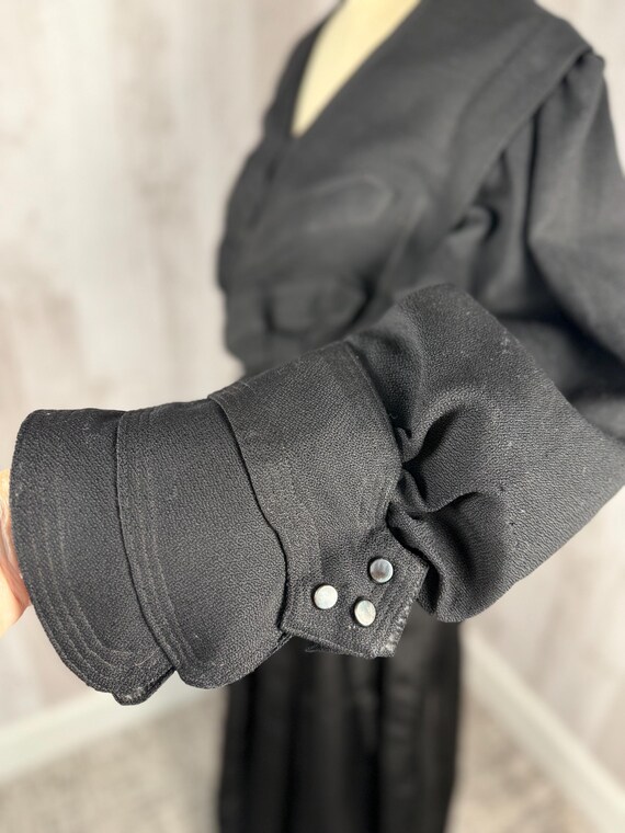 1800s Victorian Edwardian Inky Black Wool Pigeon … - image 11