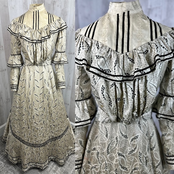1890s~1900s Edwardian Gown 2PC Gibson Girl Dress … - image 8