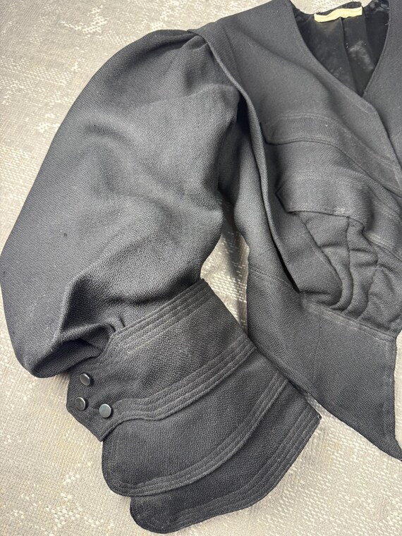 1800s Victorian Edwardian Inky Black Wool Pigeon … - image 10