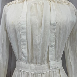 1910s Edwardian Day Dress Antique Ivory Batiste Cotton Jrs/xs - Etsy