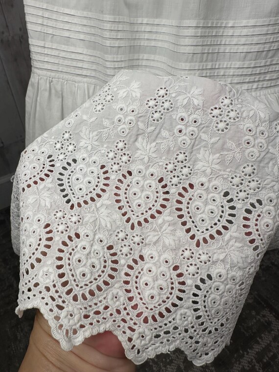 1910s Edwardian Petticoat~Antique Tiered White Cr… - image 5