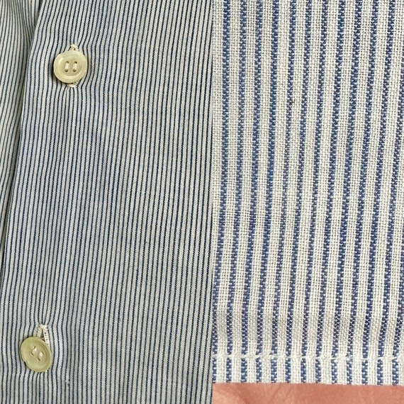 1910s Edwardian Dress Shirt~Pinstriped Pale Blue … - image 8