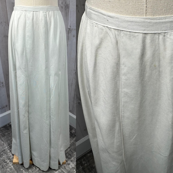 1910s True Edwardian Day Skirt Ivory Cotton Full … - image 2