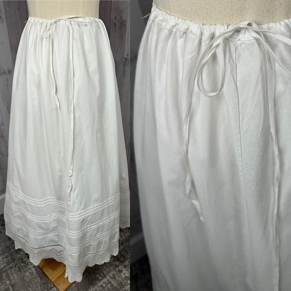 1910s Edwardian Petticoat~Antique Tiered White Cr… - image 4