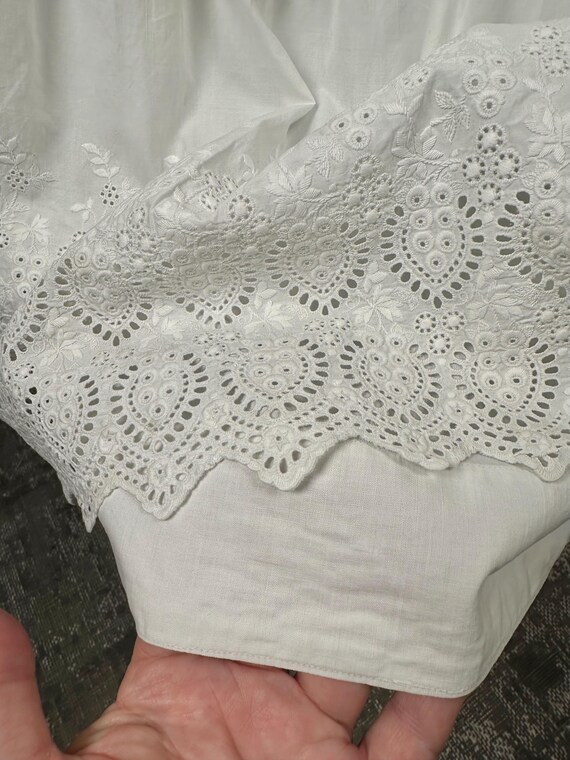 1910s Edwardian Petticoat~Antique Tiered White Cr… - image 6