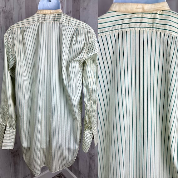 1910s Edwardian Antique Dress Shirt ~ Emerald Gre… - image 3