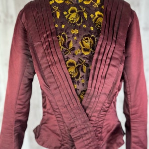 1910s Edwardian Corset Jacket-Young Miss Burgundy Maroon Gold Antique Childrens 1900s