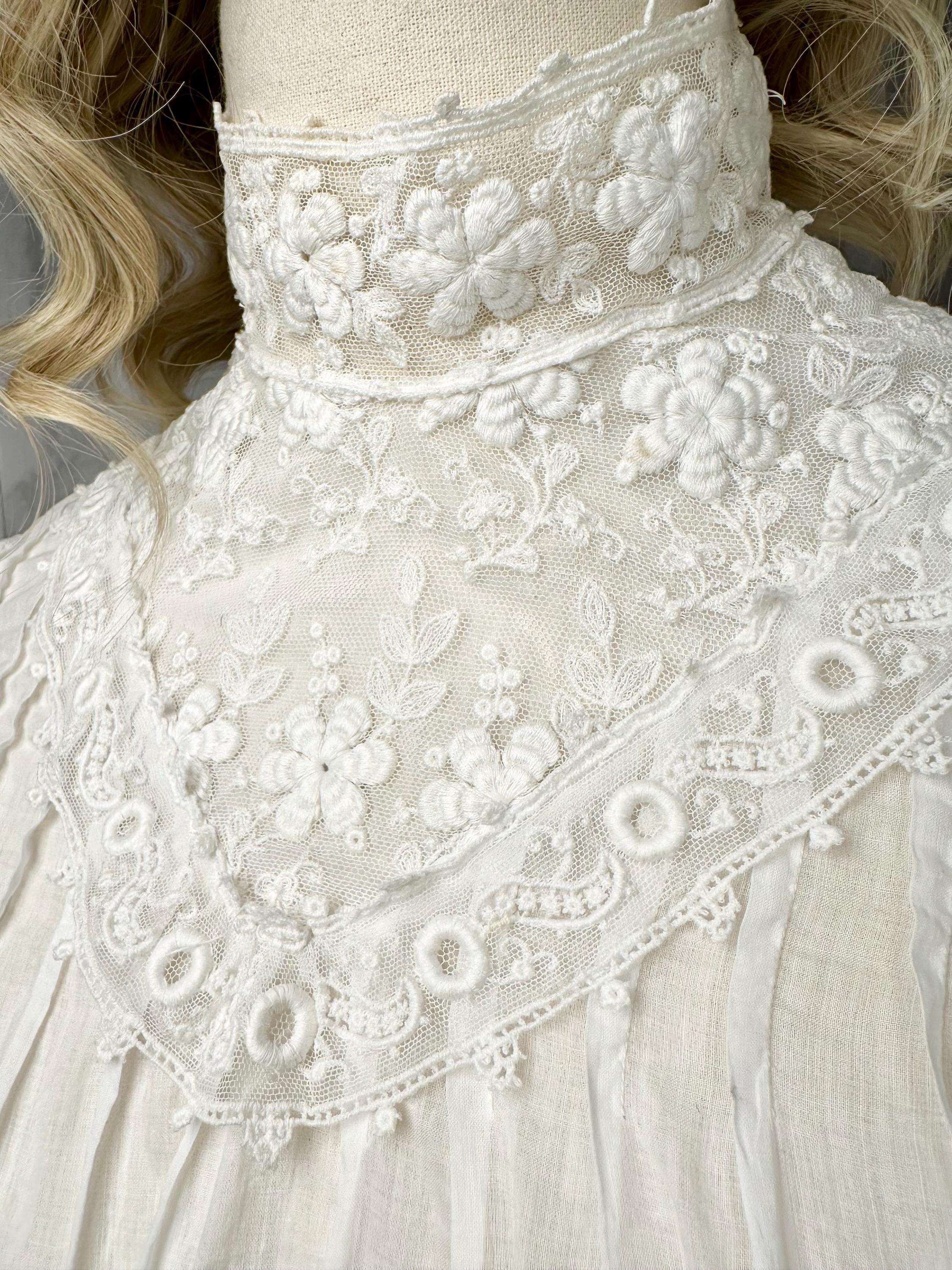 1890-1900s Victorian Blouse / Waist Shirt - Sheer White 1890-1900s Victorian Blouse / Waist Shirt - Sheer White