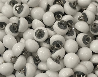 1900s True Edwardian Milk Glass Buttons-Shank Boot Buttons-Perfect for Restoration, Crafts, Doll-making, Sewing 10/Pk c1910s
