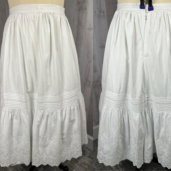 1910s Edwardian Petticoat~Antique Tiered White Cr… - image 7