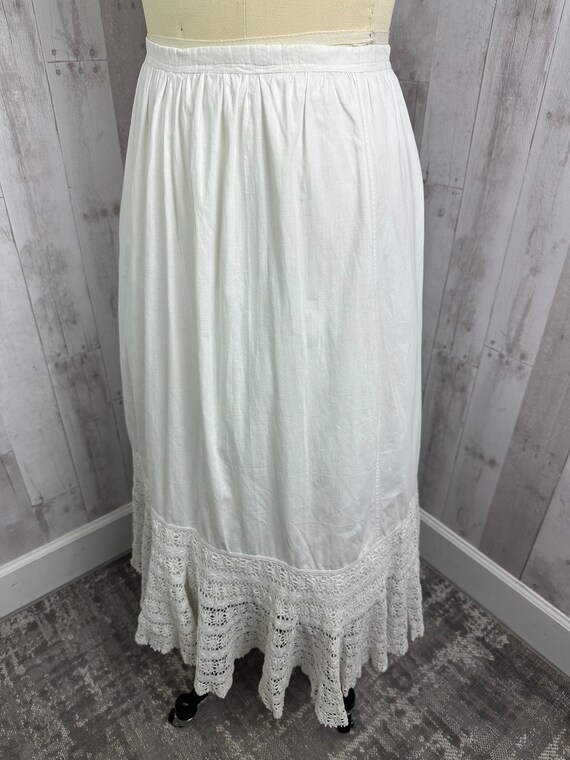 1910s Edwardian Petticoat~Antique Tiered White Cr… - image 8