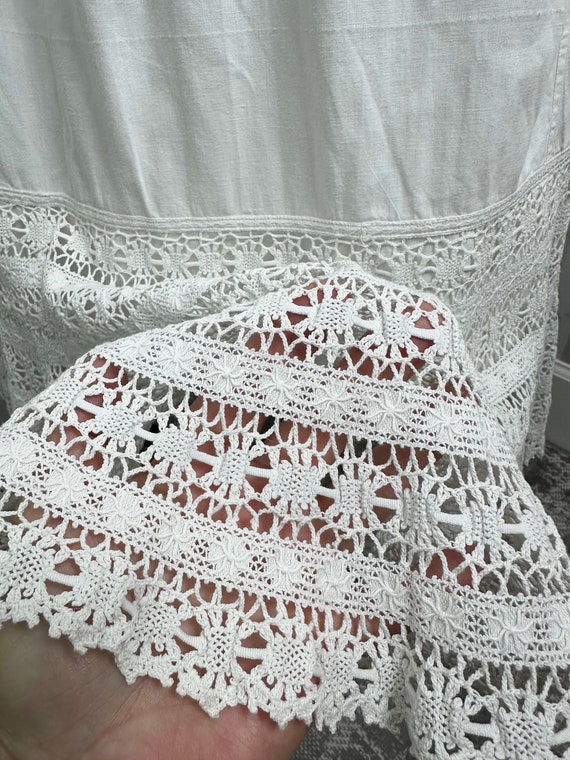 1910s Edwardian Petticoat~Antique Tiered White Cr… - image 2