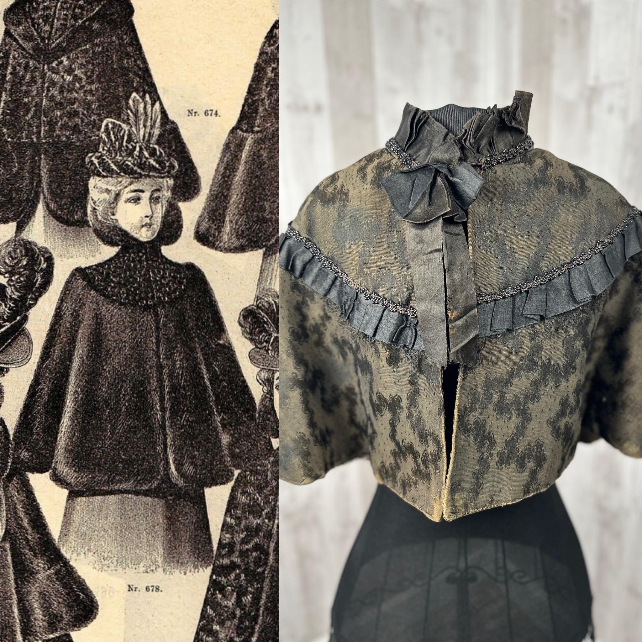 1890s-1900s Cape / Cloak Antique VICTORIAN Edwardian Beaded 1890s-1900s Cape / Cloak Antique VICTORIAN Edwardian Beaded