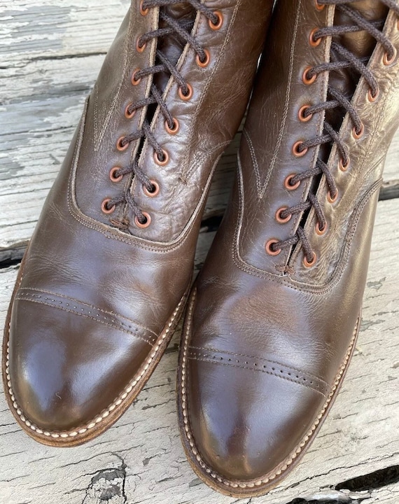 1910s Edwardian True Antique Boots Medium Brown L… - image 3