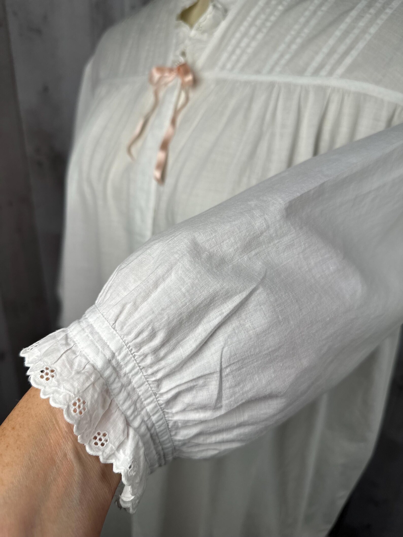 1900s Edwardian/victorian Antique Robe/nightgown Chemise~crisp White ...