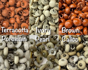 1900s Edwardian Buttons-Shank Boot Buttons in Assorted Colors/Styles-Perfect for Restoration, Crafts, Doll-making, Sewing 10/Pk