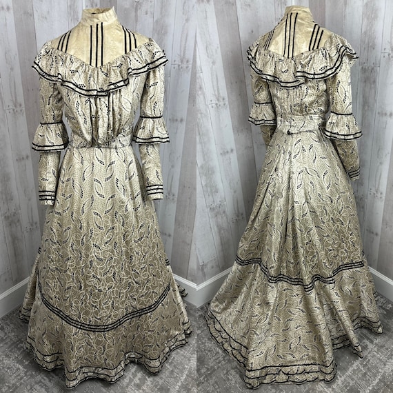1890s~1900s Edwardian Gown 2PC Gibson Girl Dress … - image 1