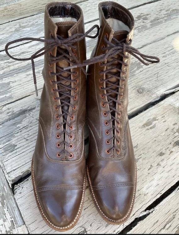 1910s Edwardian True Antique Boots Medium Brown L… - image 2