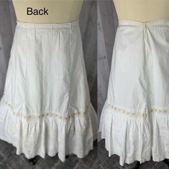 1910s Edwardian Petticoat~Antique Tiered White Cr… - image 7