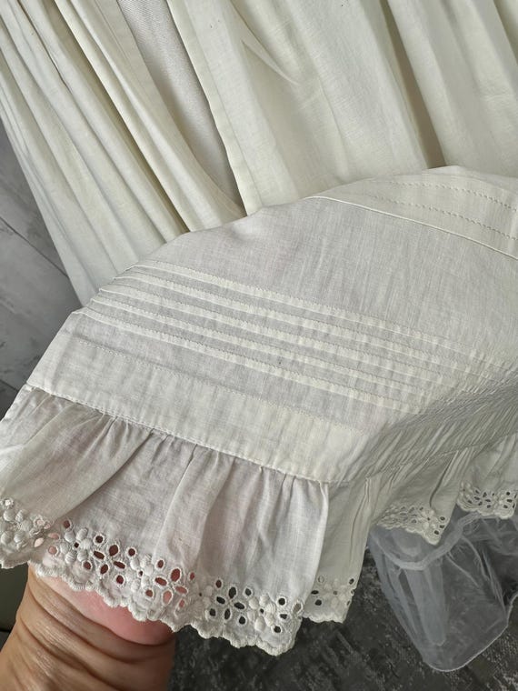 1910s Edwardian Petticoat~Antique White Crisp Cot… - image 7