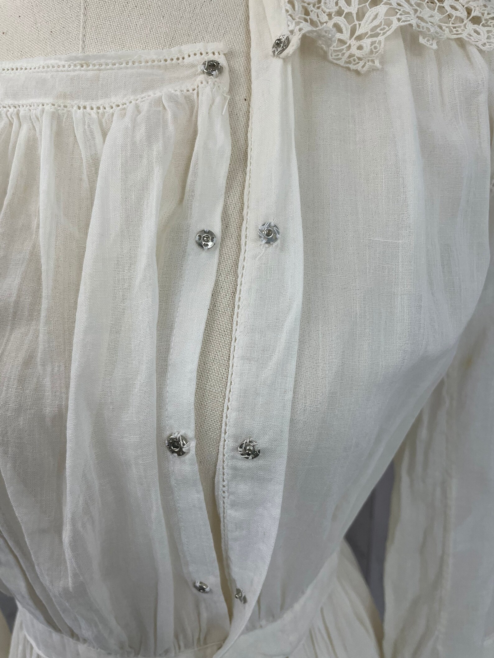 1910s Edwardian Day Dress Antique Ivory Batiste Cotton Jrs/xs - Etsy