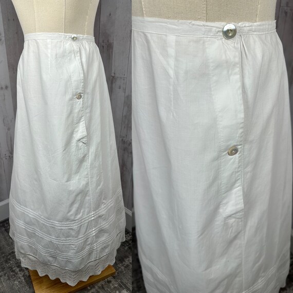1910s Edwardian Petticoat~Antique Tiered White Cr… - image 3