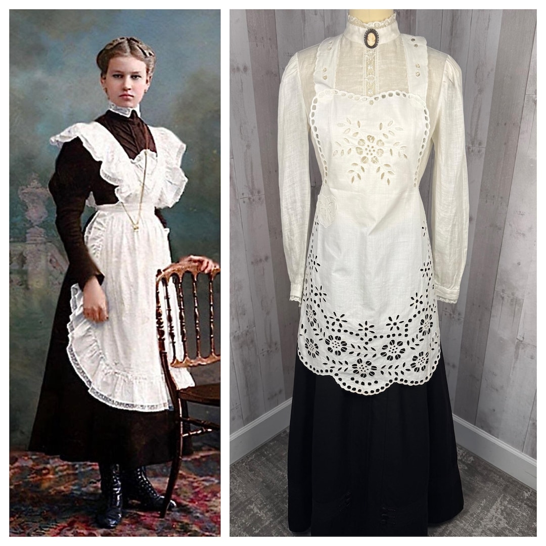 エプロン 1910s Sweet Petite Floral Cotton Apron 1910s Sweet Petite Floral Cotton Apron 【公式通販】