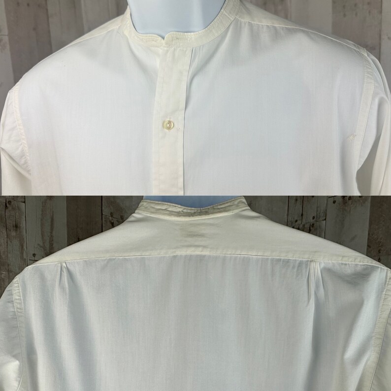 Pu&ograve; includere: Camicia bianca a maniche lunghe con colletto alla coreana.
