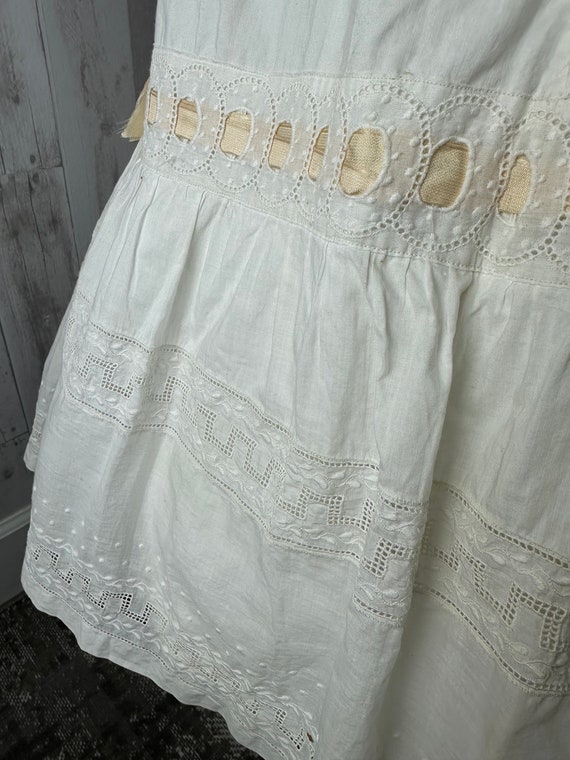 1910s Edwardian Petticoat~Antique Tiered White Cr… - image 6