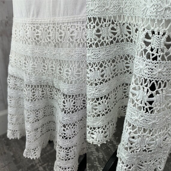 1910s Edwardian Petticoat~Antique Tiered White Cr… - image 7