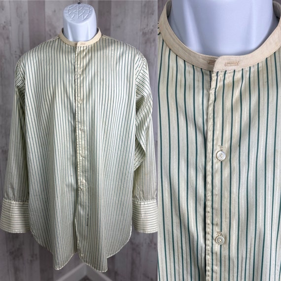 1910s Edwardian Antique Dress Shirt ~ Emerald Gre… - image 2