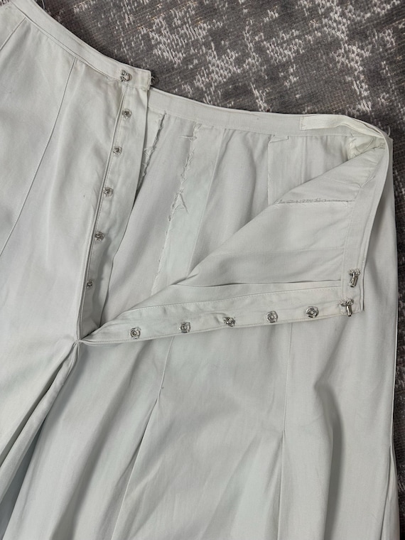 1910s True Edwardian Day Skirt Ivory Cotton Full … - image 3