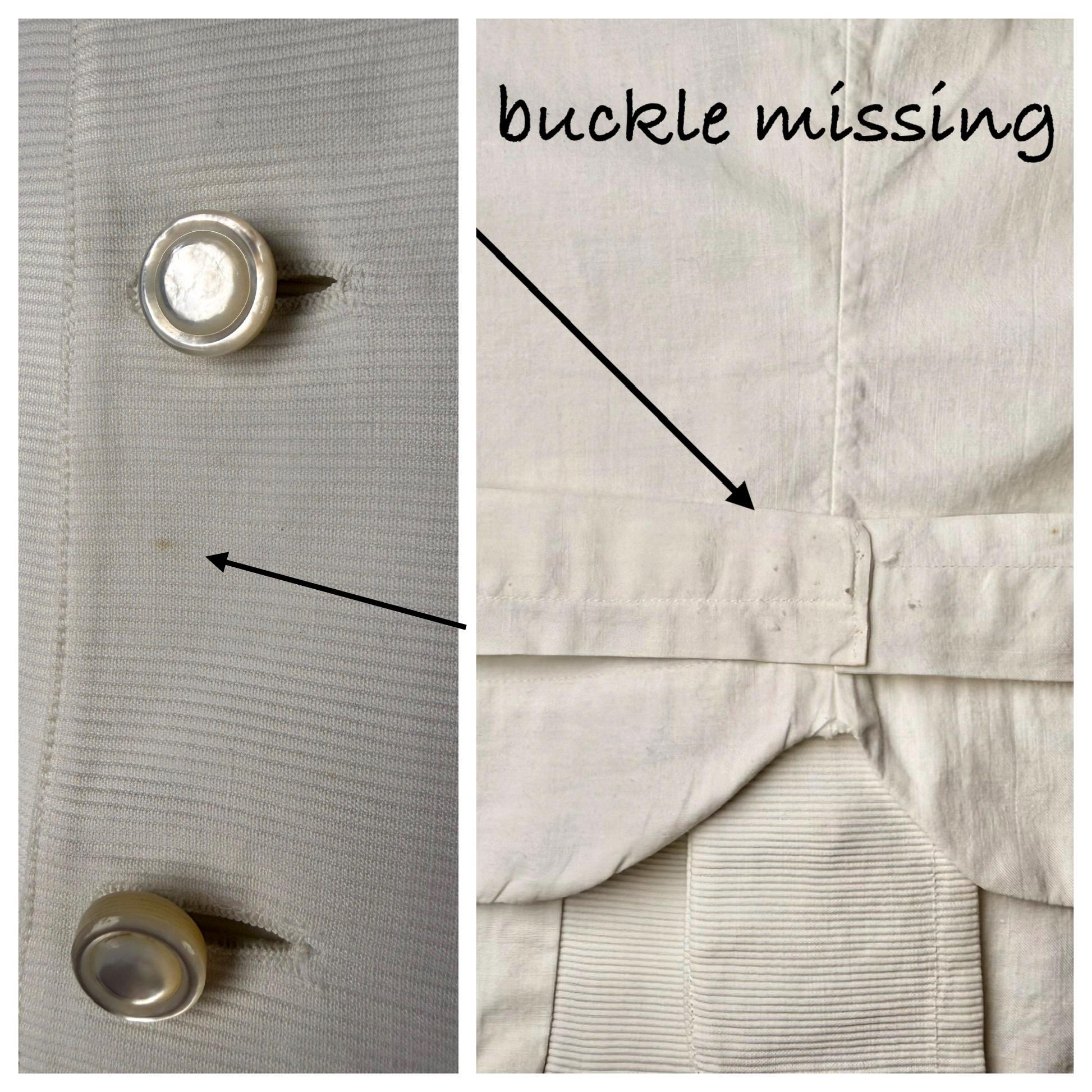 1910s Edwardian VEST Mens White Cotton Pique Tuxedo Walking Unisex