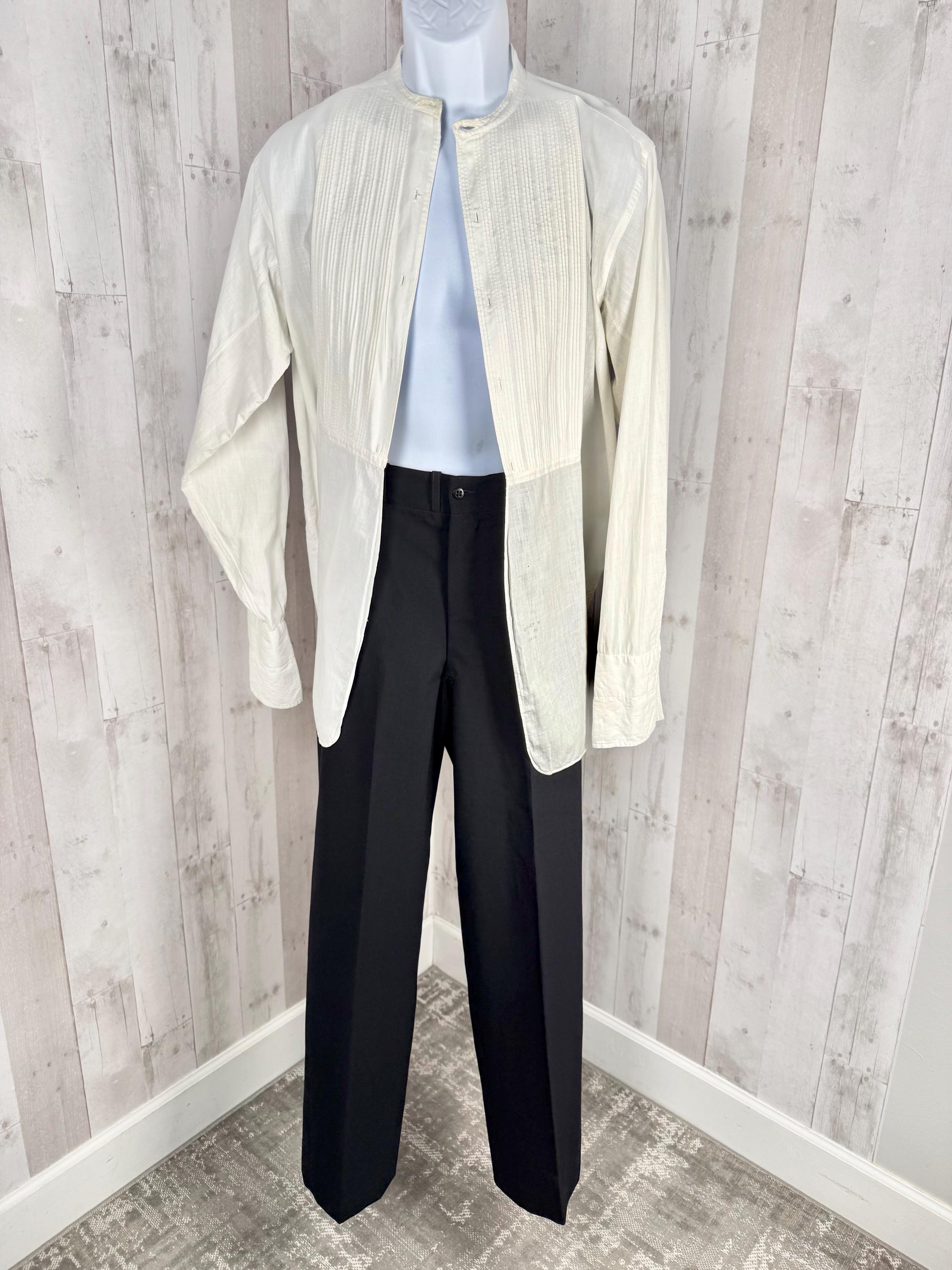 1900年代～1910年代 ビクトリア朝風 矢柄ドレスシャツ メンズ シールド