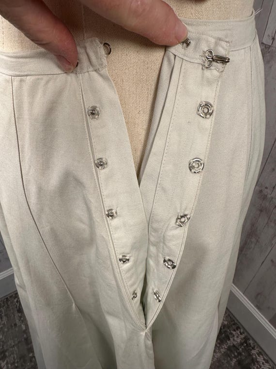 1910s True Edwardian Day Skirt Ivory Cotton Full … - image 4