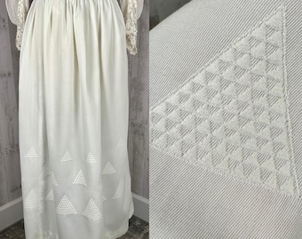 1910s Edwardian Skirt White Cotton Ankle Length Walking Skirt~Small