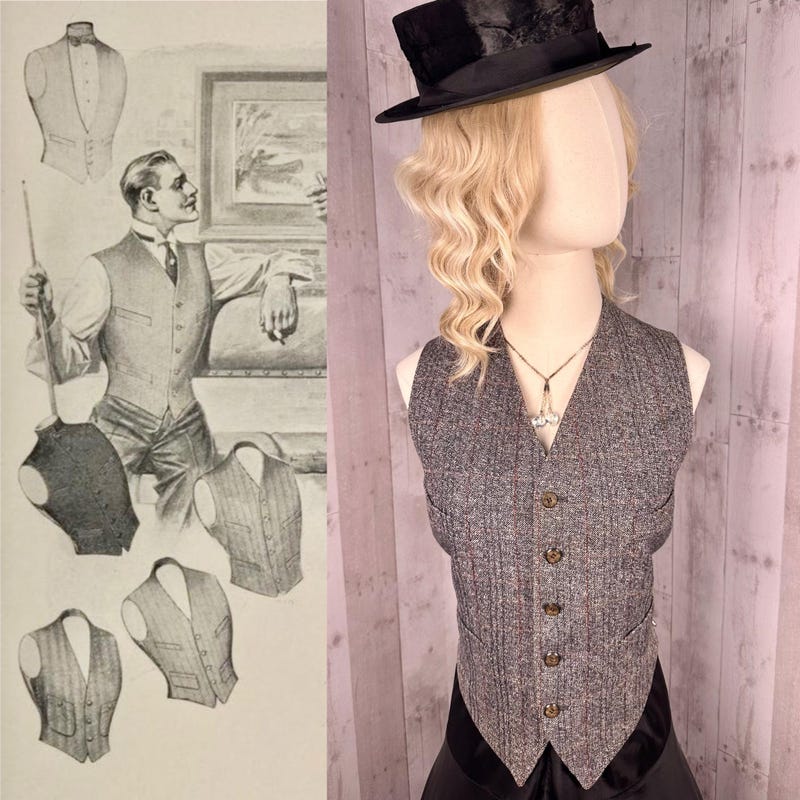 Mens Tweed Vest - Dark Grey main image 1