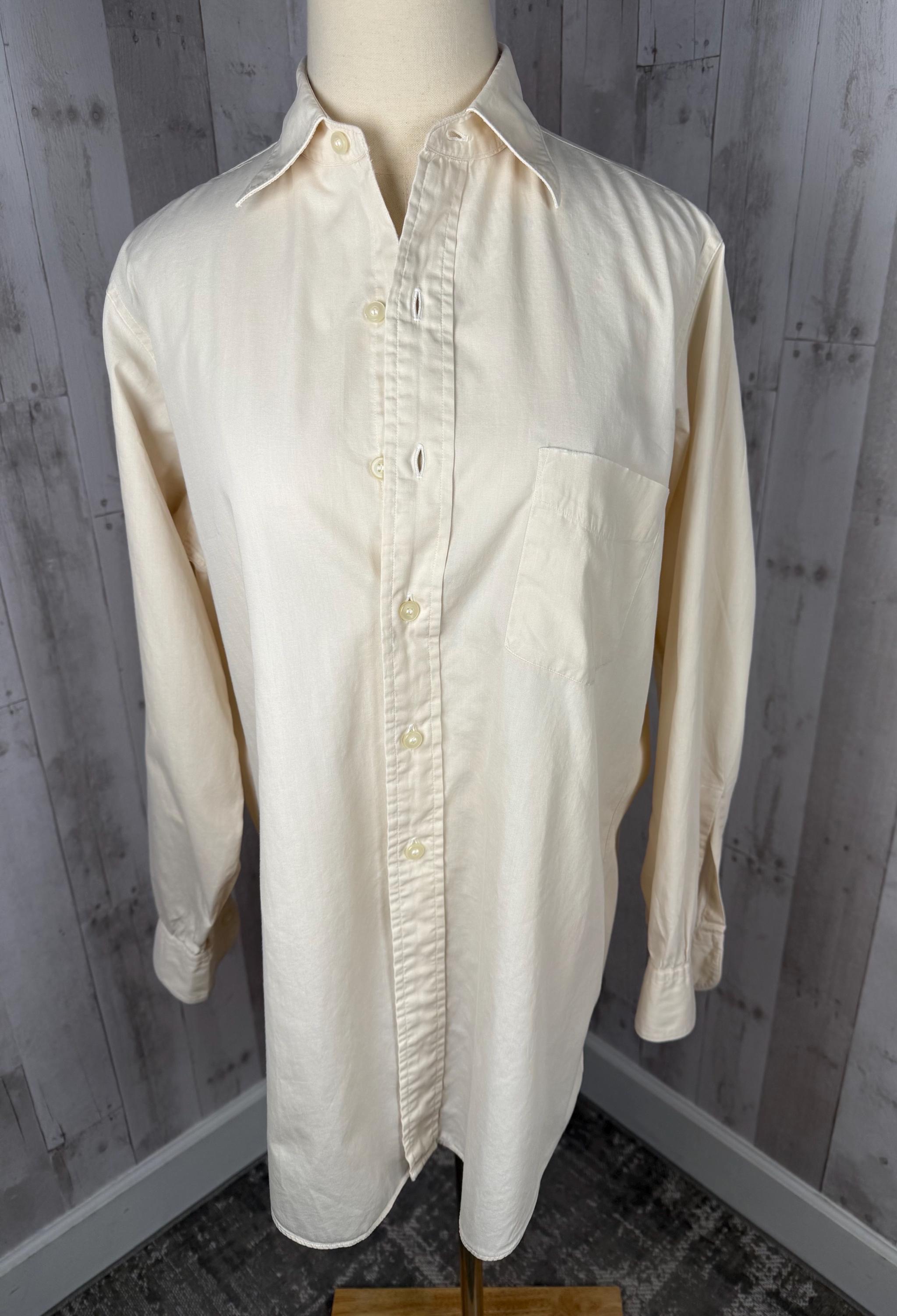 cream dress shirt Marquis Mens Classic Fit Off White Cotton Blend Dress Shirt, 15 1/2 / 34/35 main image 0
