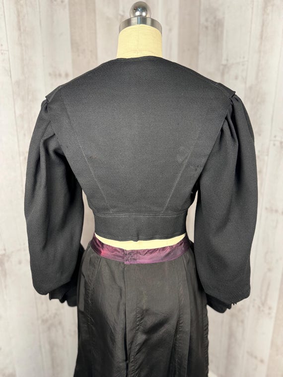 1800s Victorian Edwardian Inky Black Wool Pigeon … - image 9