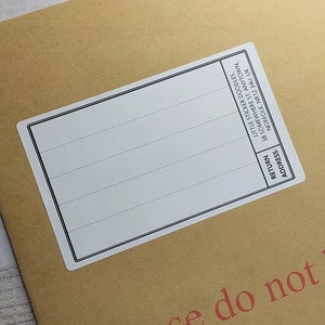 Lined address labels for your envelopes, personalised lined labels with your return address added, blank lined labels for home or business