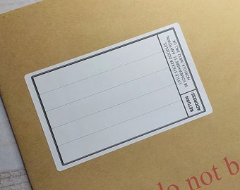Lined address labels for your envelopes, personalised lined labels with your return address added, blank lined labels for home or business
