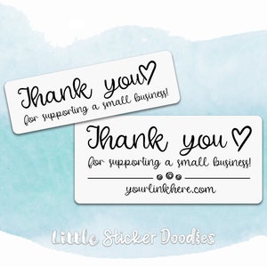 Thank you for supporting a small business stickers, customisable thank you labels for business, small business support sticker, order labels