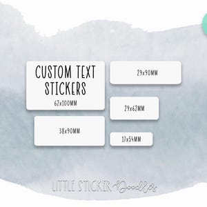 Custom Text Stickers: personalised black print only text labels